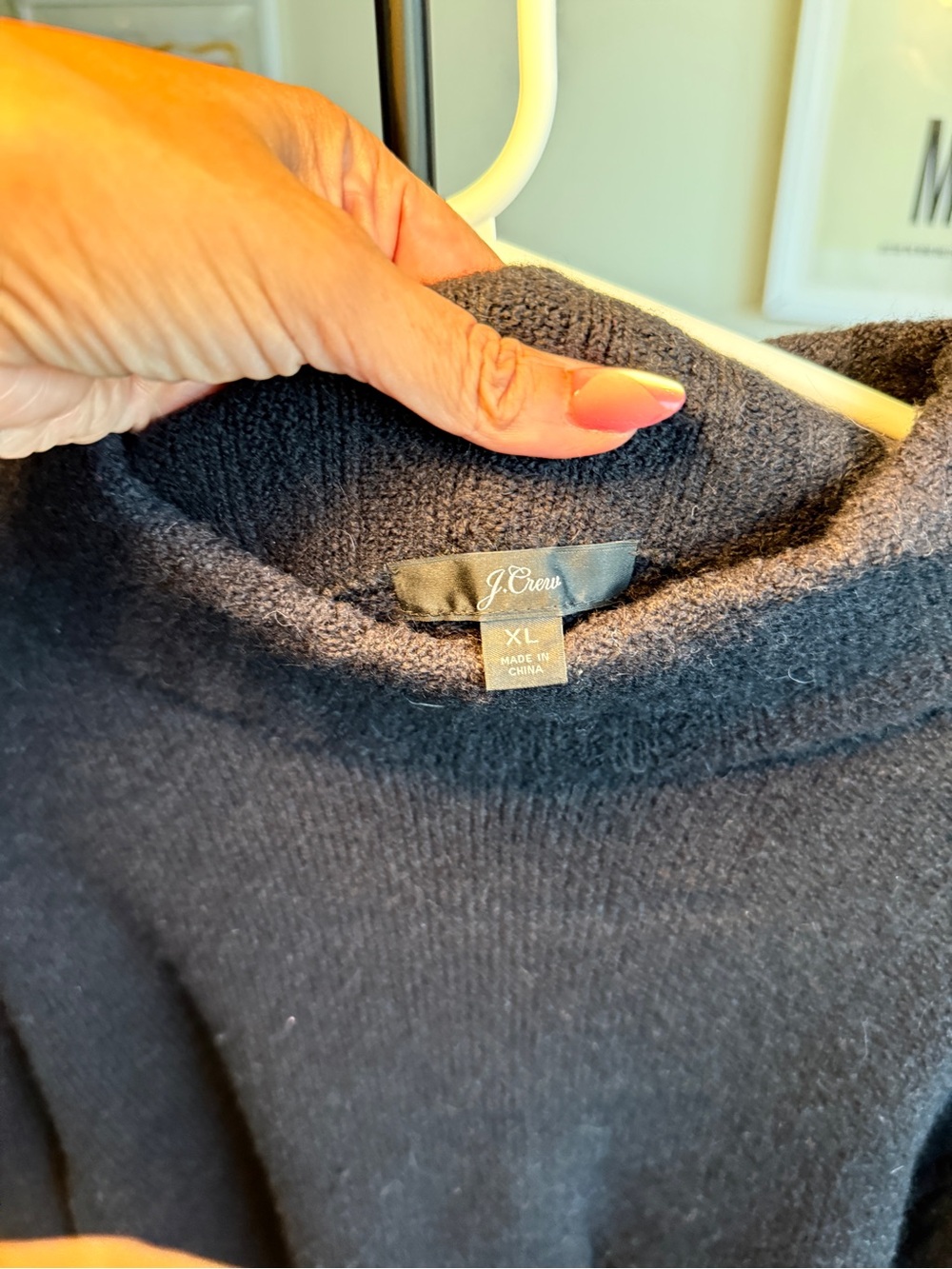 J.Crew Black Oversized Mock Neck Sweater Women’s XL Slouchy Knit